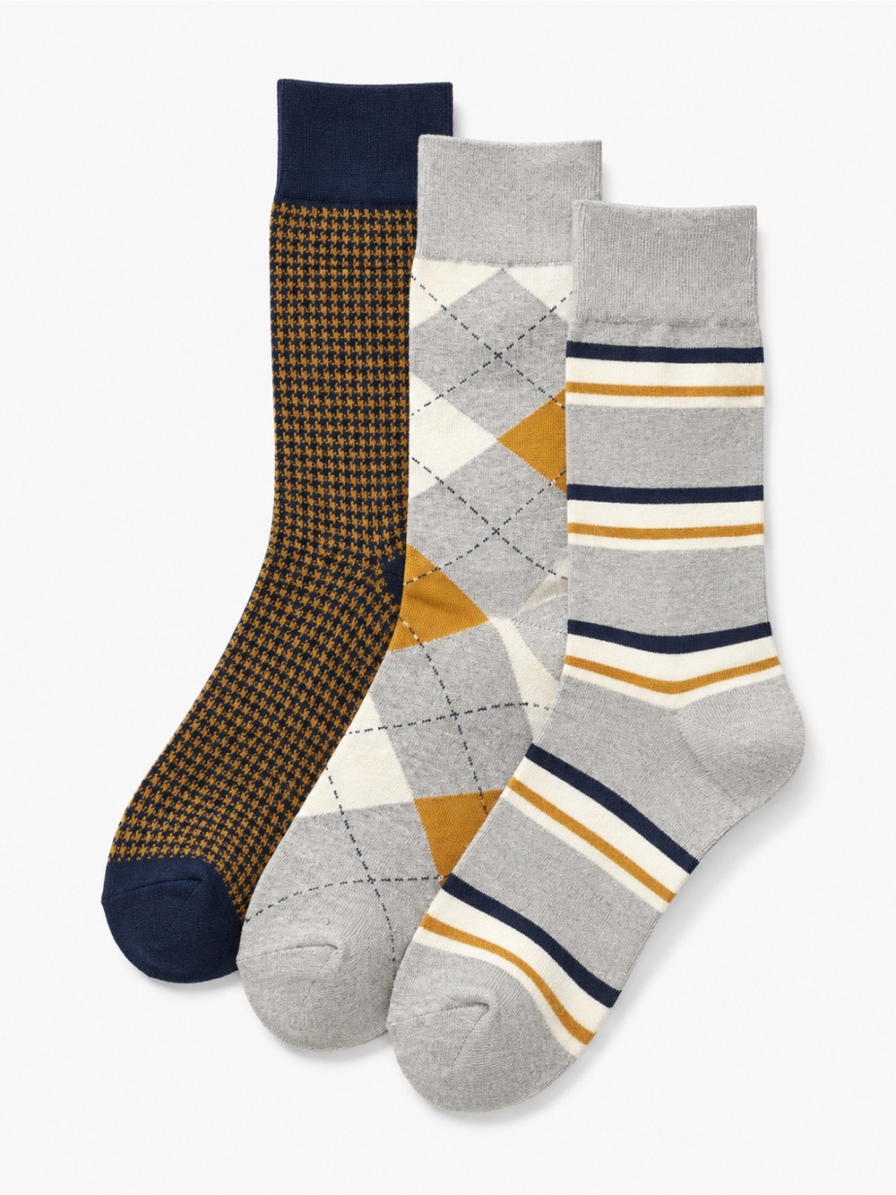 Banana Republic Men’s Trouser Socks - 3-Pack - Yellow, Gray, Navy (NWT)